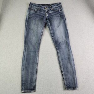 Express Jeans‎ Womens 4r Blue Denim  Zelda Slim Fit Ultra Low Rise Medium Wash